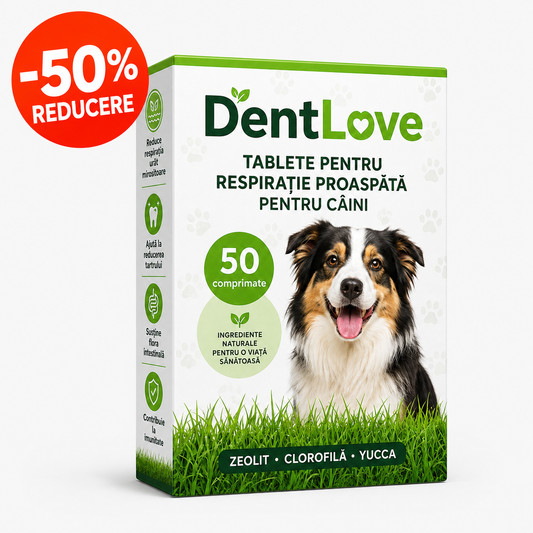 DentLove – 50 Tablete pentru Respirație Proaspătă și Tartru Câini