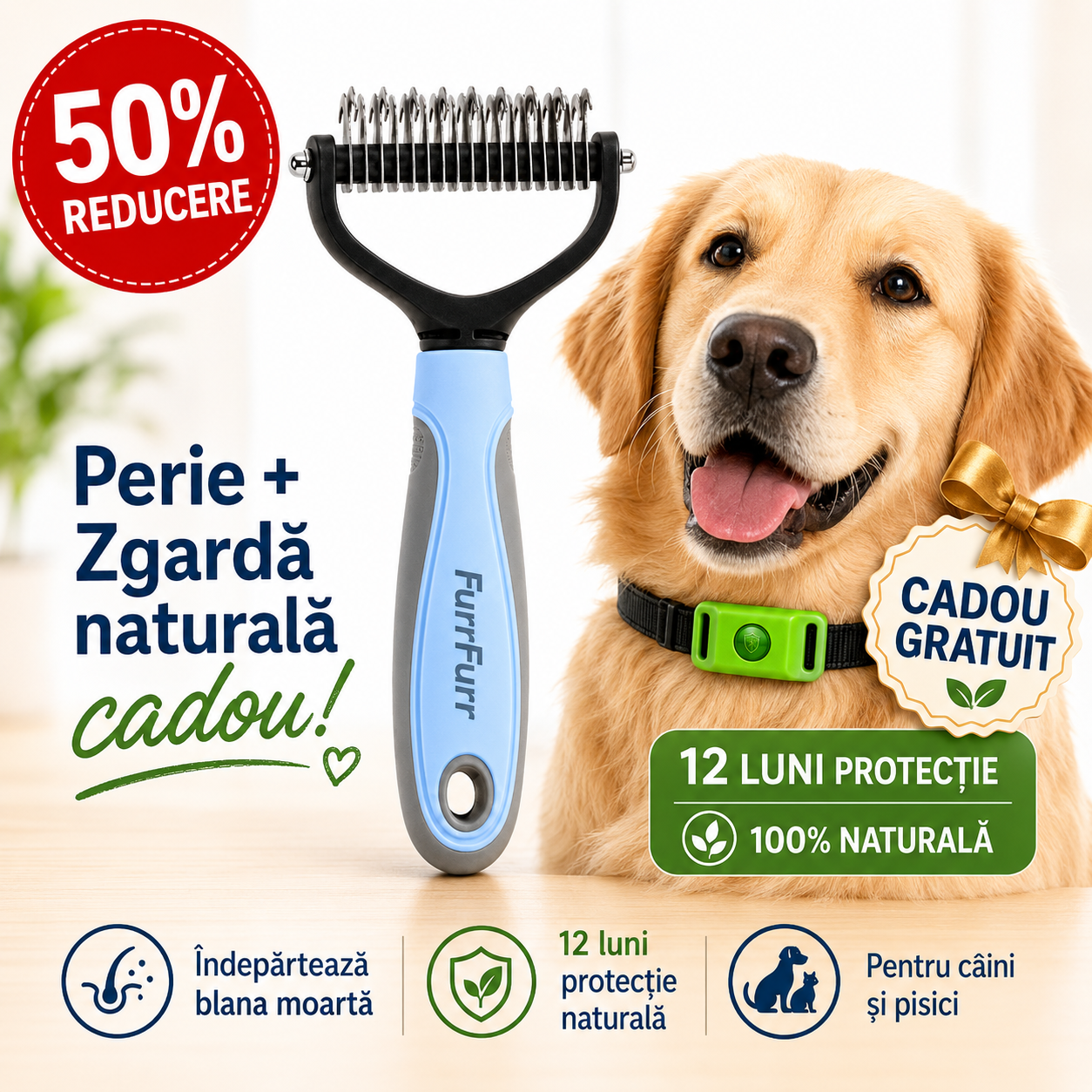 FurFurr-Perie Profesională Câini și Pisici